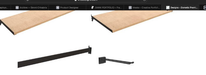 Dometic shelf sizes and powerbar with hook attachments